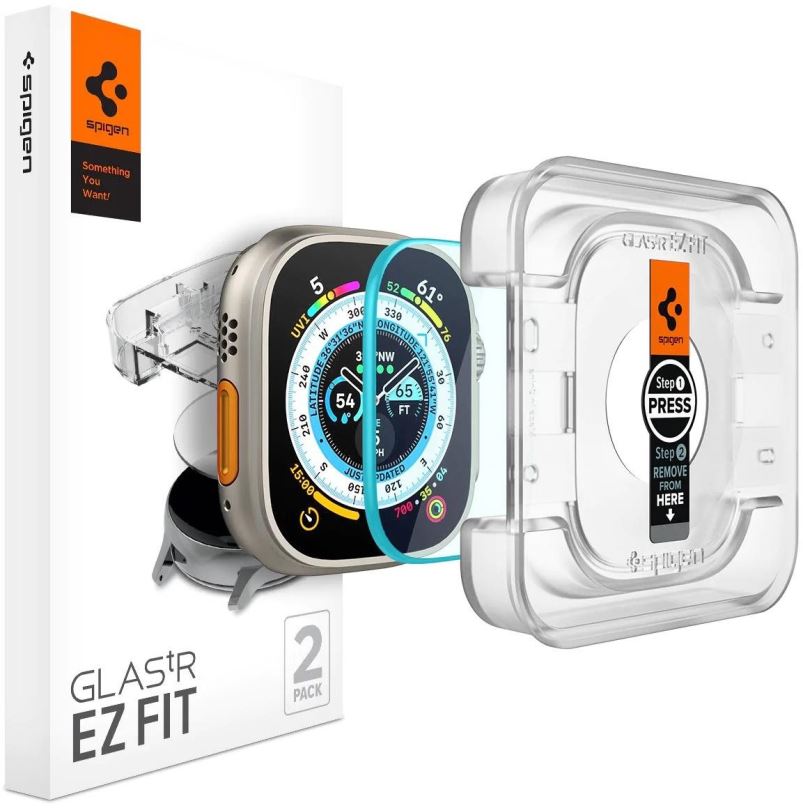 Ochranné sklo Spigen Glass EZ Fit 2 Pack Apple Watch Ultra 2/Ultra 49mm