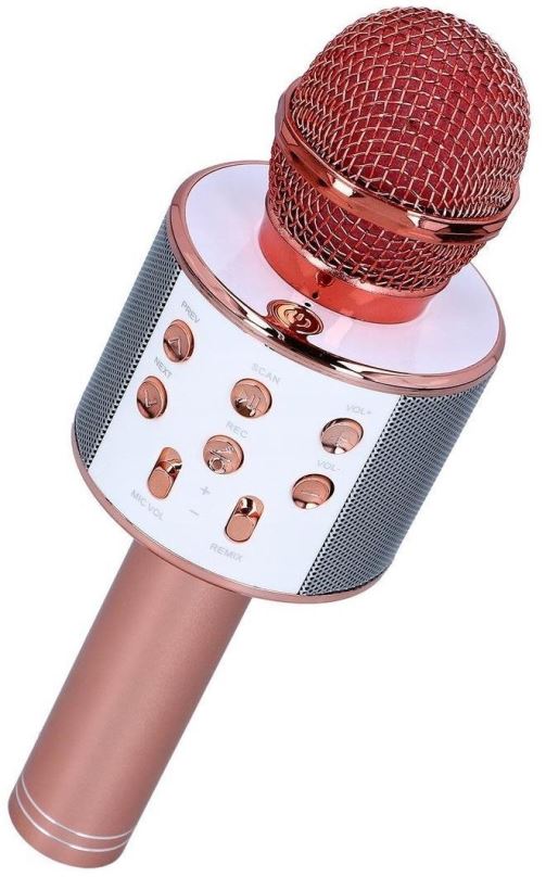 Mikrofon MG Bluetooth Karaoke mikrofon s reproduktorem, růžovozlatý