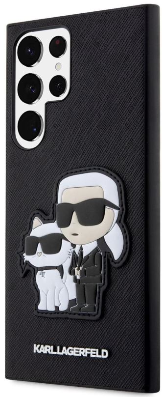 Kryt na mobil Karl Lagerfeld PU Saffiano Karl and Choupette NFT Zadní Kryt pro Samsung Galaxy S23 Ultra Black