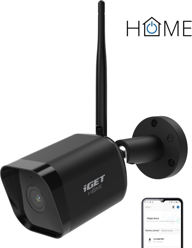 IP kamera iGET HOME Camera CS6 Black -  - venkovní odolná IP FullHD kamera s detekcí pohybu a zvuku a nočním v