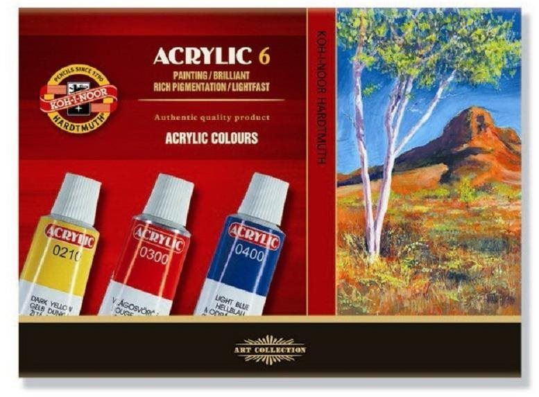 Akrylové barvy na plátno Koh-i-noor Akrylové barvy KOH 6 x 16 ml - 0162701