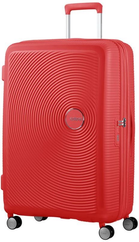 Cestovní kufr American Tourister Soundbox Spinner 77 EXP Coral Red