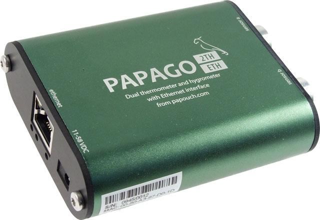 Papago 2TH ETH: 2x měření teploty, vlhkosti a rosného bodu s Ethernetem