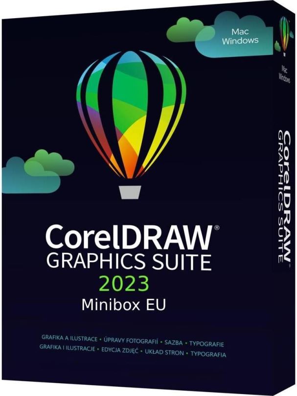 Grafický software CorelDRAW Graphics Suite 2023 Minibox EU, Win/Mac, CZ/EN (BOX)