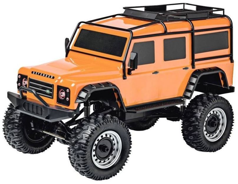 RC auto Land Rover Defender rock crawler 4wd 1:8 oranžový