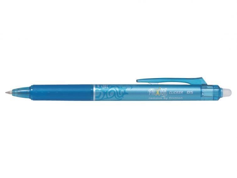 Gumovací pero PILOT FriXion Clicker 05 / 0.25 mm, světle modré - balení 3 ks