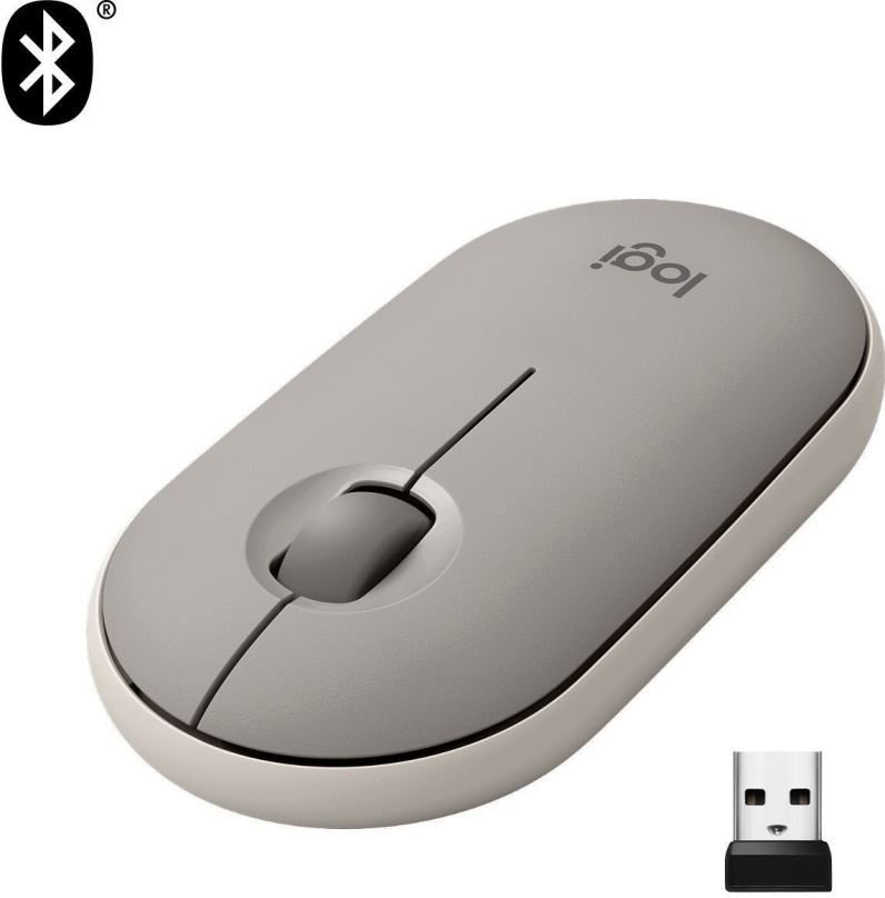 Myš Logitech Pebble M350 Wireless Mouse, Almond Milk