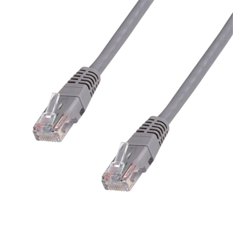 Síťový kabel Datacom CAT5E UTP šedý 1m