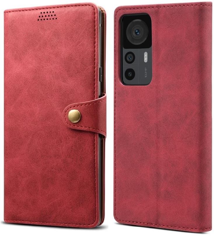 Pouzdro na mobil Lenuo Leather flipové pouzdro pro Xiaomi 12T/12T Pro, červená