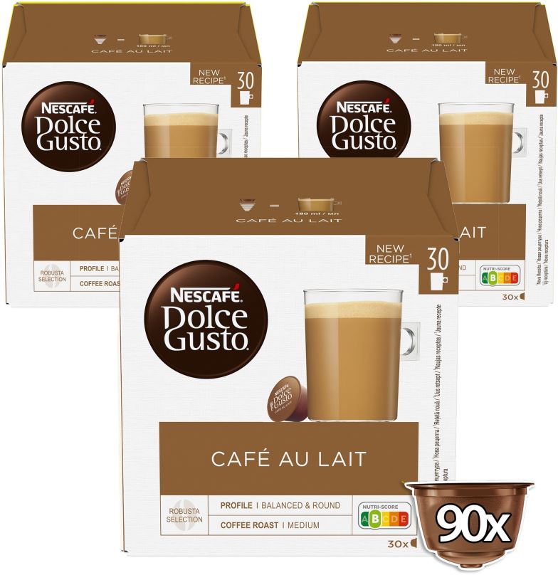 Kávové kapsle NESCAFÉ Dolce Gusto Au Lait XXL, 3 balení
