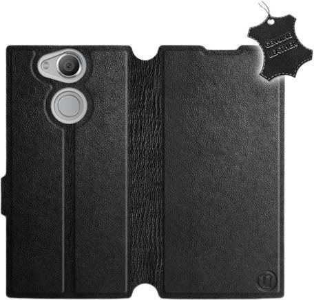 Kryt na mobil Flip pouzdro na mobil Sony Xperia XA2 - Černé - kožené - Black Leather