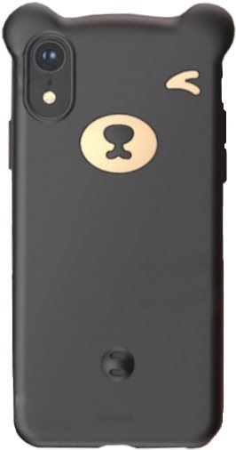 Kryt na mobil Baseus Bear Silicone Case pro iPhone Xr 6.1" Black