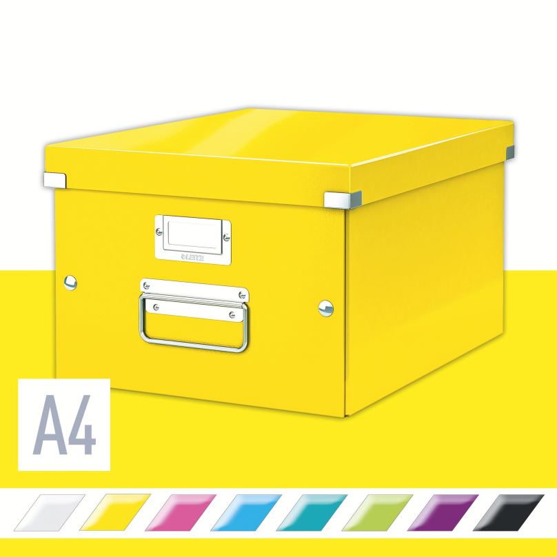Archivační krabice LEITZ WOW Click & Store A4 28.1 x 20 x 37 cm, žlutá