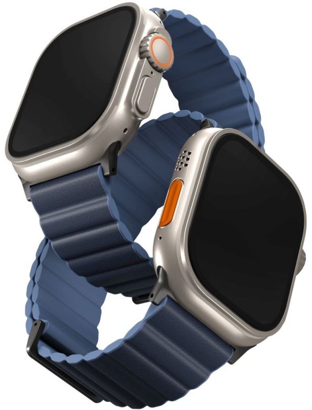 Řemínek Uniq Revix Premium Edition Reversible Magnetic řemínek pro Apple Watch 49/45/44/42mm tmavě modrý/svě
