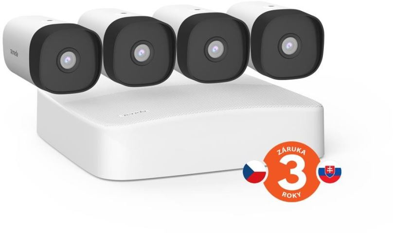 Kamerový systém Tenda K4P-4TR Video PoE Security Kit 4MP - kabelový PoE kamerový systém, rekordér + 4x kamera 2560 x