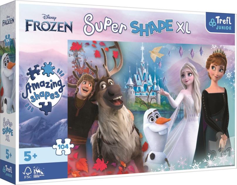 Puzzle Trefl Puzzle Super Shape XL Ledové království 2: Ve světě Anny a Elsy 104 dílků