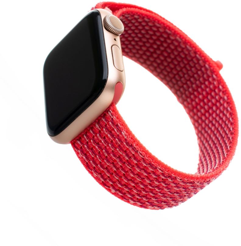 Řemínek FIXED Nylon Strap pro Apple Watch 42/44/45/Ultra 49mm tmavě růžový