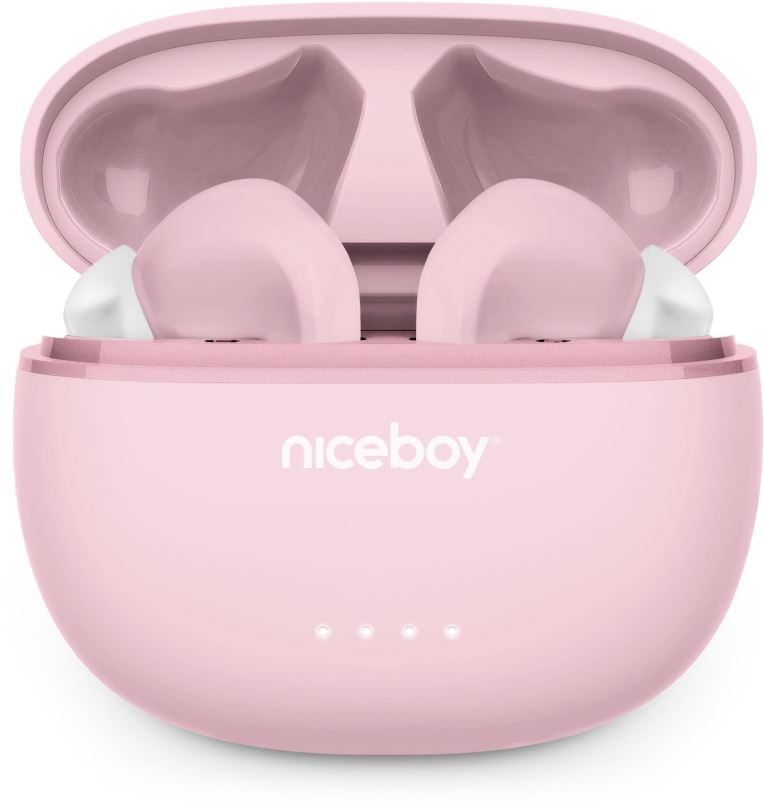 Bezdrátová sluchátka Niceboy HIVE Pins 3 ANC Sakura Pink