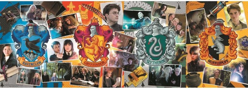 Puzzle Trefl Panoramatické puzzle Harry Potter: Čtyři bradavické koleje 1000 dílků