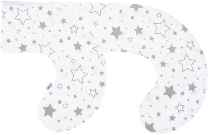 Povlak na kojicí polštář NEW BABY povlak na kojící polštář ve tvaru C hvězdy šedé