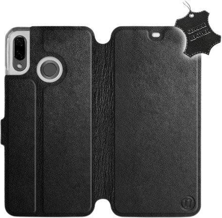 Kryt na mobil Flip pouzdro na mobil Huawei Nova 3 - Černé - kožené - Black Leather