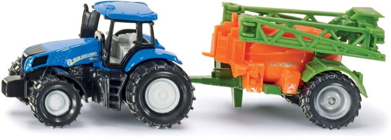 Kovový model Siku Super – traktor s přívěsem na rozprašování hnojiva