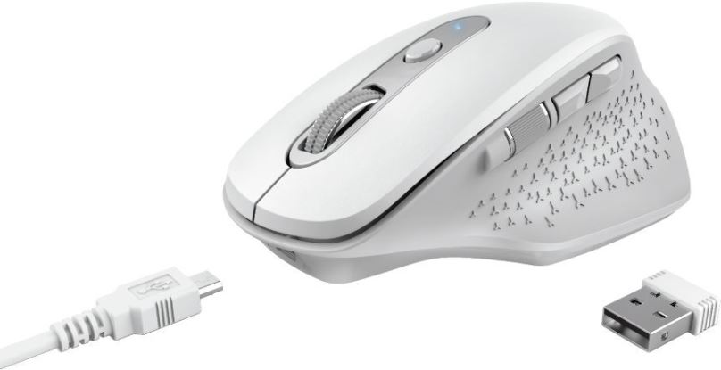 Myš Trust Ozaa Rechargeable Wireless Mouse, bílá