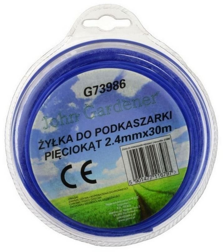 Žací struna GEKO Struna do sekačky modrá, 2,4mm, 30m, hvězdicový profil, nylon