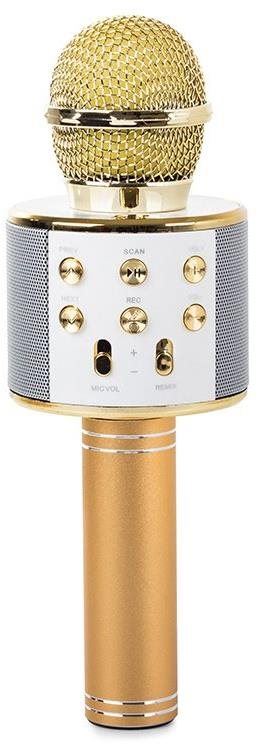 Dětský mikrofon Verk 01377 Karaoke Bluetooth mikrofon, 1800mAh, zlatý