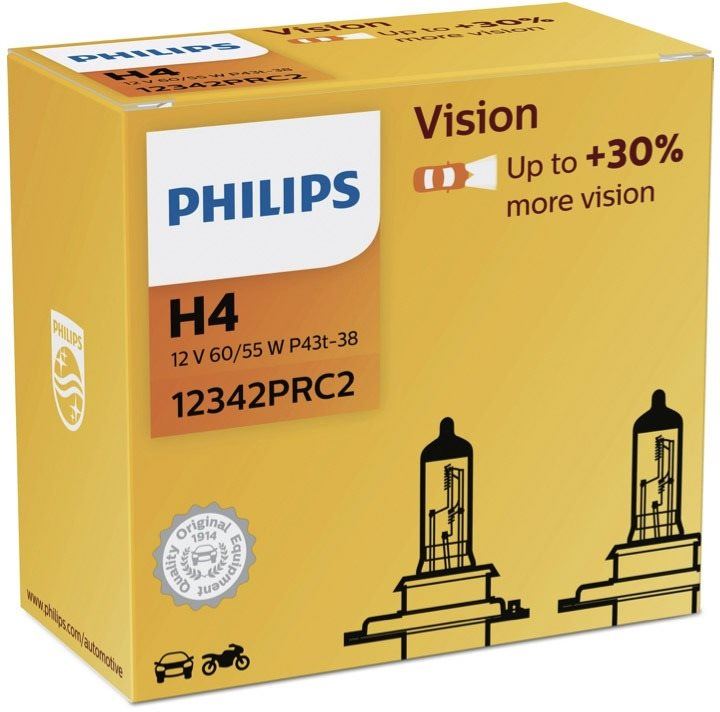 Autožárovka PHILIPS H4 Vision 2 ks