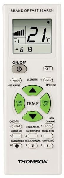 Dálkový ovladač Thomson - univerzální dálkový ovladač pro klimatizace