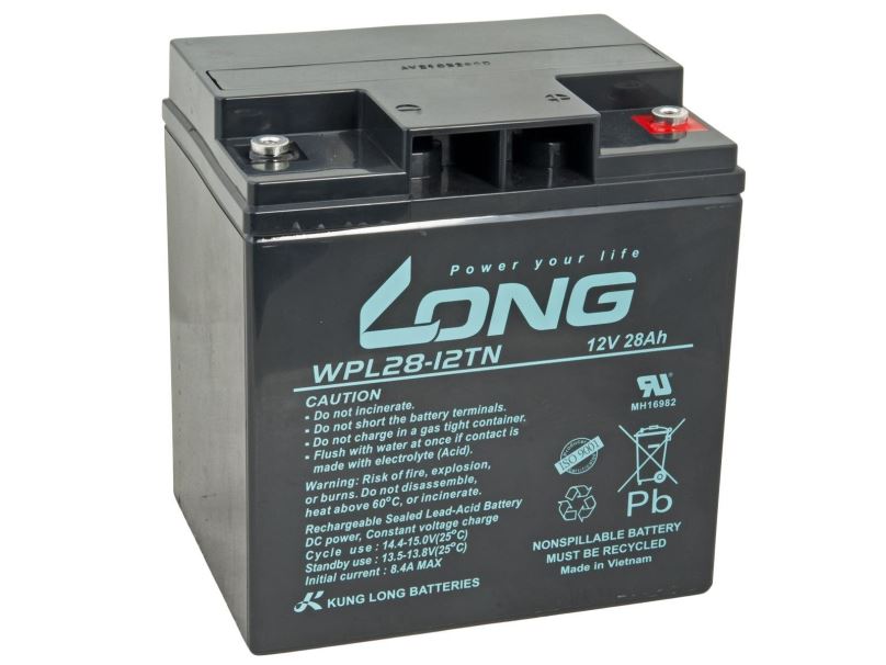 Baterie pro záložní zdroje Long baterie 12V 28Ah M5 LongLife 12 let (WPL28-12TN)