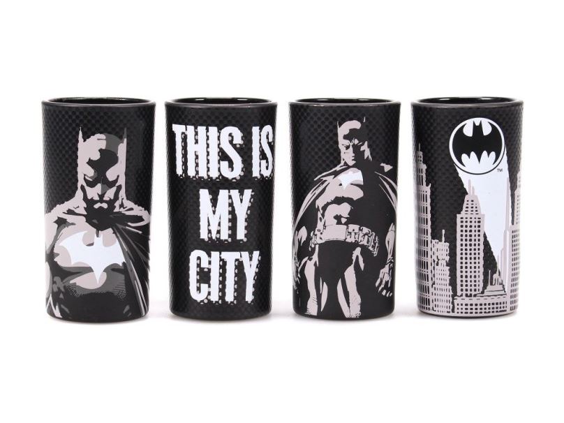 Set 4 skleniček - štamprlí DC Comics Batman: Poses, 4ks, 100 ml