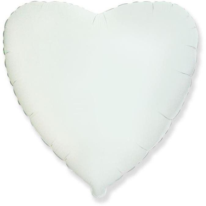 Balonky Balón foliový 45 cm srdce bílé - valentýn / svatba