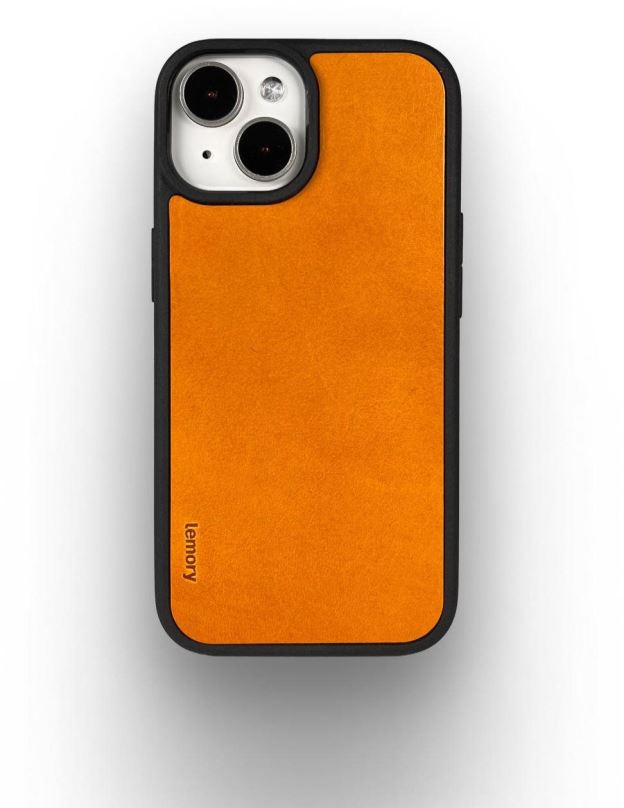 Kryt na mobil Lemory iPhone 15 kožený kryt s podporou MagSafe hořčičný