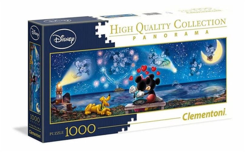 Puzzle Clementoni Panoramatické puzzle Mickey a Minnie 1000 dílků