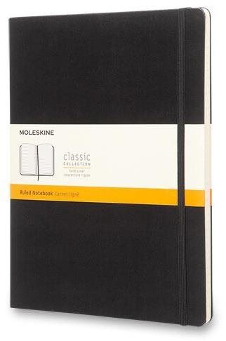 Zápisník MOLESKINE XL, tvrdé desky, linkovaný, černý
