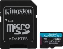 Paměťová karta Kingston MicroSDXC 256GB Canvas Go! Plus + SD adaptér