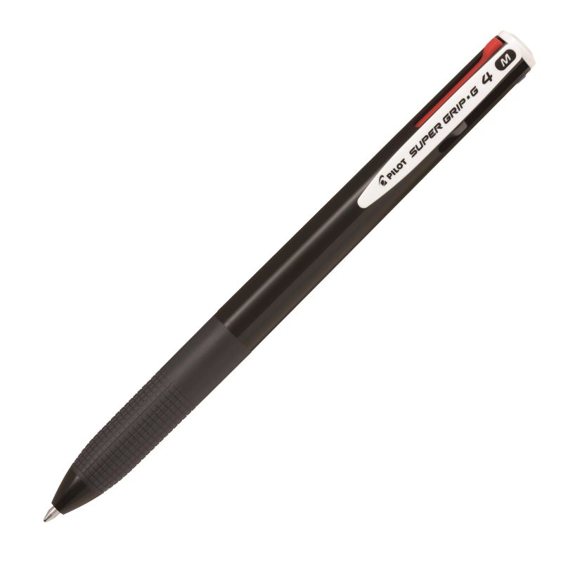 Kuličkové pero PILOT Super Grip-G4 KP M 0.27 mm, 4barevka, černé