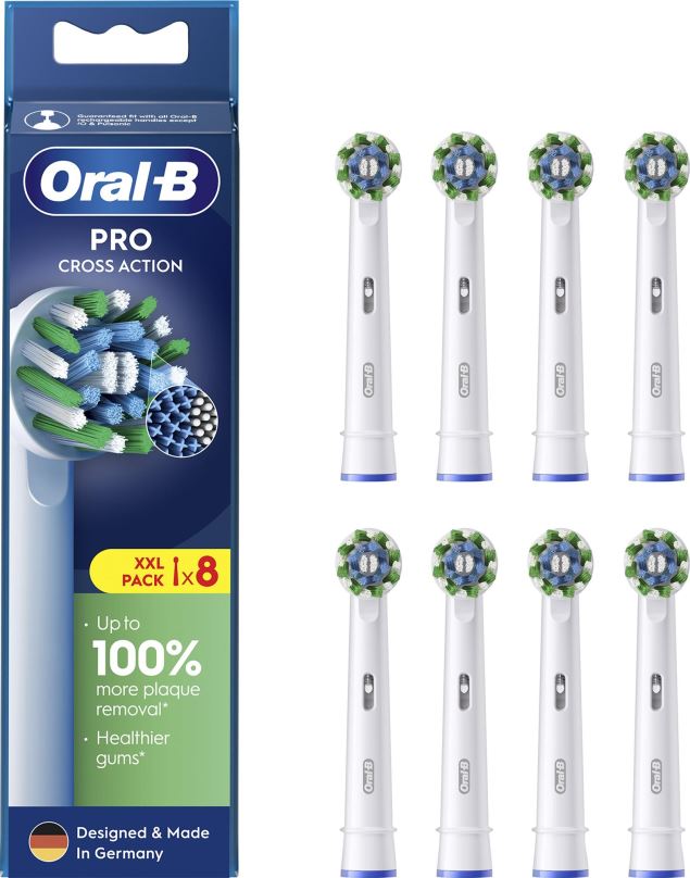 Náhradní hlavice k zubnímu kartáčku Oral-B Pro Cross Action bílý, 8 ks