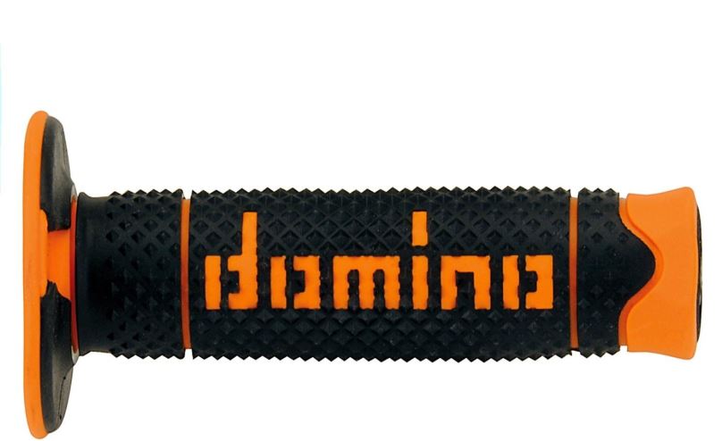 Gripy na motorku Domino gripy A260 offroad délka 120 mm, černo-oranžové