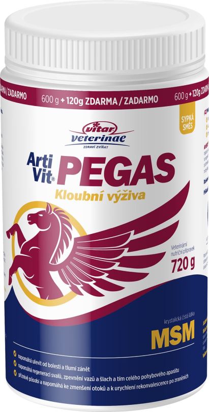 Kloubní výživa pro koně Vitar Veterinae ArtiVit Pegas MSM - extra čistá látka 99,95% - 720 g