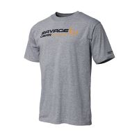 Savage Gear Tričko Signature Logo T-Shirt Grey Melange S