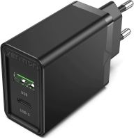 Nabíječka do sítě Vention 2-Port USB (A+C) Wall Charger (18W + 20W PD) Black