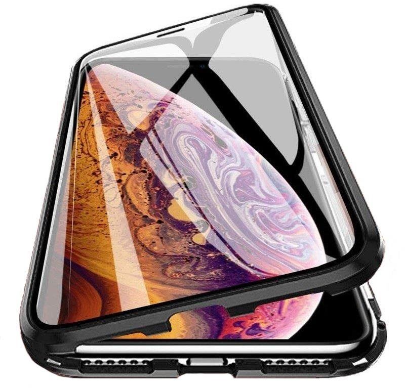 Pouzdro na mobil Magnetic Full Body Glass magnetické pouzdro na iPhone 13, černé