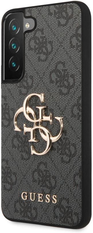 Kryt na mobil Guess PU 4G Metal Logo Zadní Kryt pro Samsung Galaxy S23 Grey