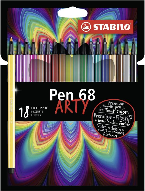 Fixy STABILO Pen 68 18 ks kartonové pouzdro "ARTY"