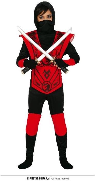 Kostým Dětský kostým ninja červený 7-9 let
