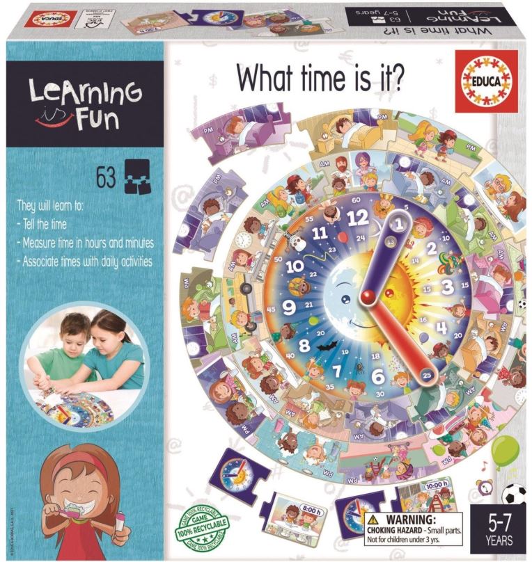 Společenská hra EDUCA Vzdělávací hra Learning is Fun: Kolik je hodin?