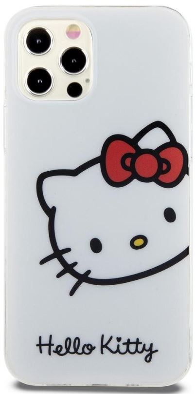 Kryt na mobil Hello Kitty IML Head Logo Zadní Kryt pro iPhone 12/12 Pro White